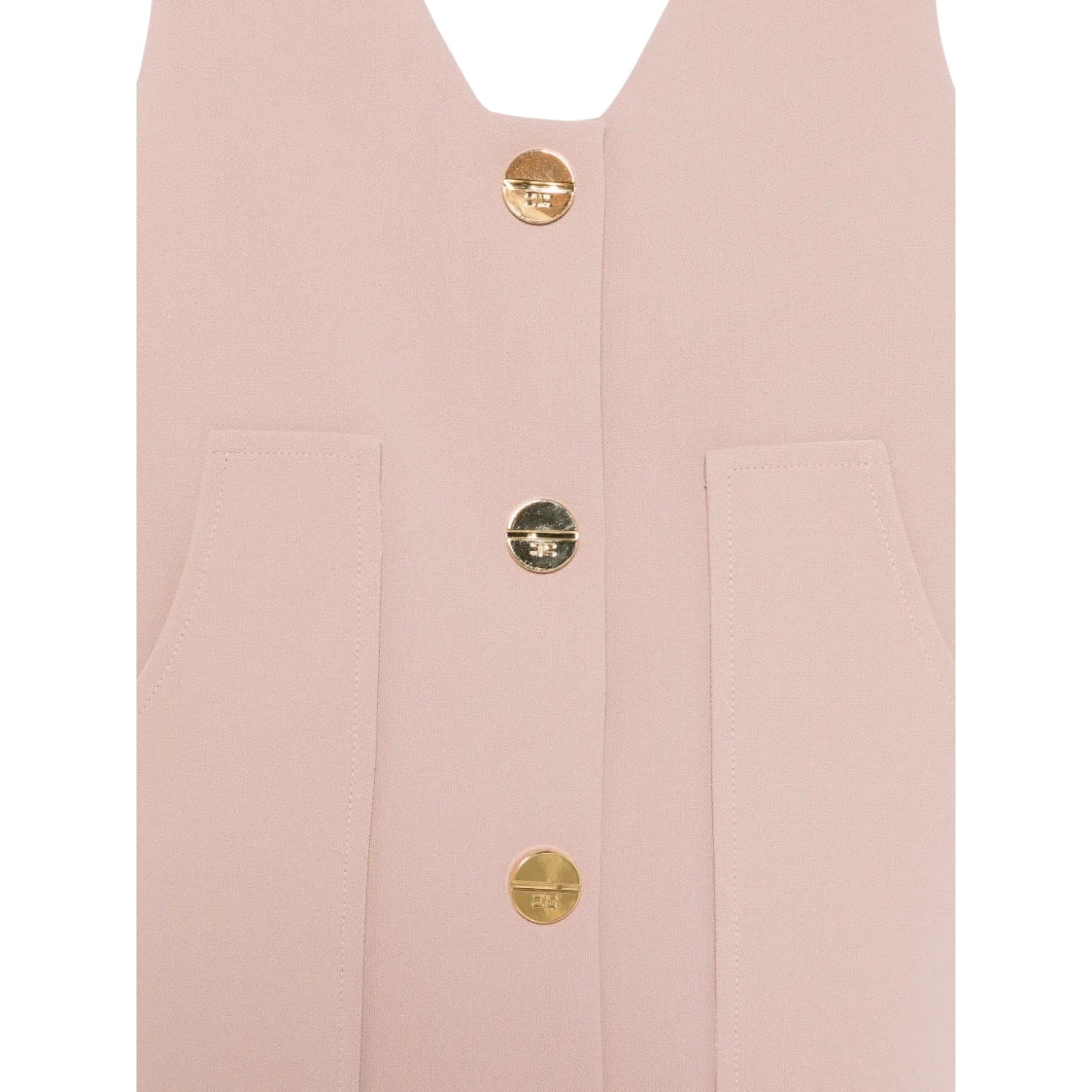 Elisabetta Franchi Salopette tinta unita con Bottoni Rosa per Bambina EFAB624 ROSA ELISABETTA FRANCHI 