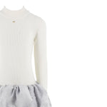 Elisabetta Franchi Abito Bicolore con Gonna Panna per Bambina EFAB631 PANNA ELISABETTA FRANCHI 