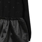 Elisabetta Franchi Abito Manica Lunga tinta unita con Logo Nero per Bambina EFAB632 NERO ELISABETTA FRANCHI 