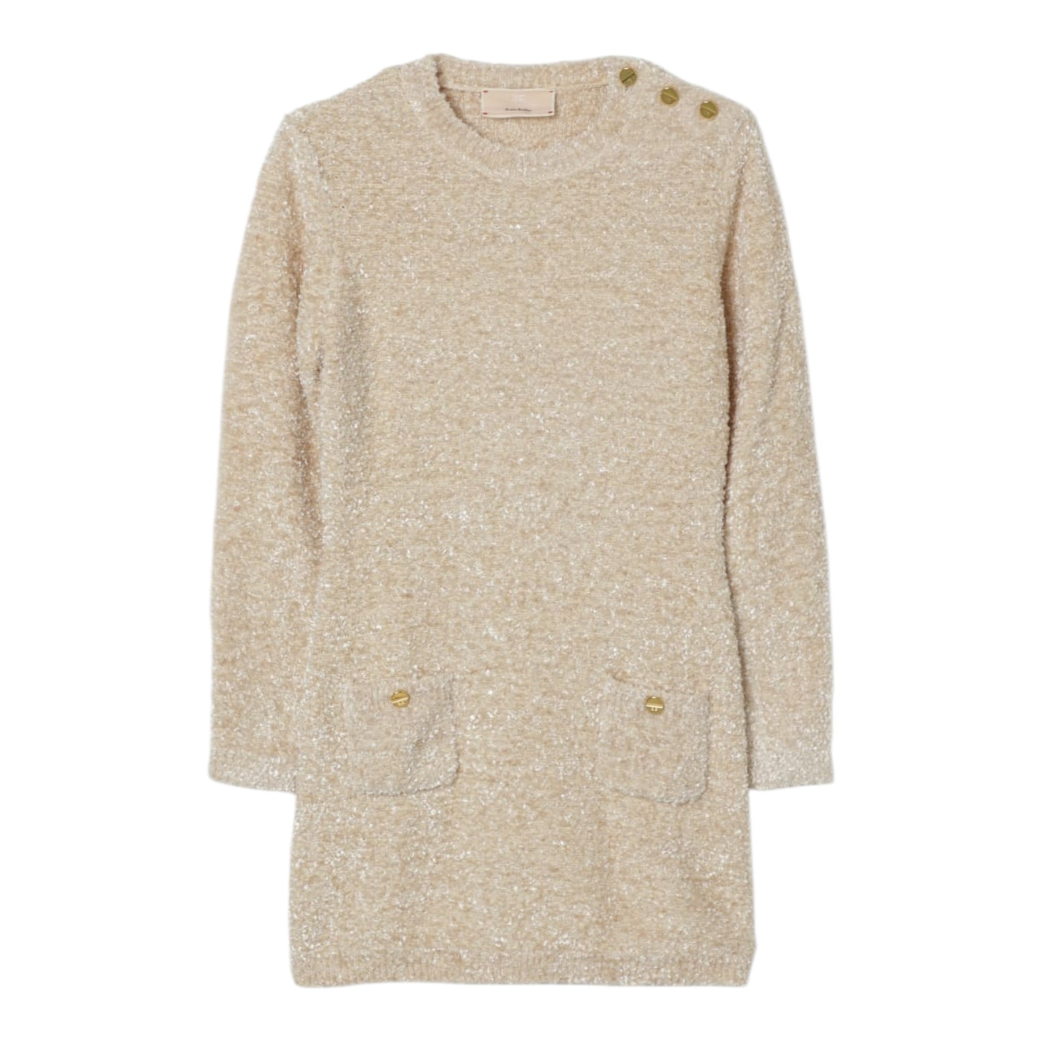 Elisabetta Franchi Abito Manica Lunga Tinta Nita Beige per Bambina EFAB640 BEIGE ELISABETTA FRANCHI 
