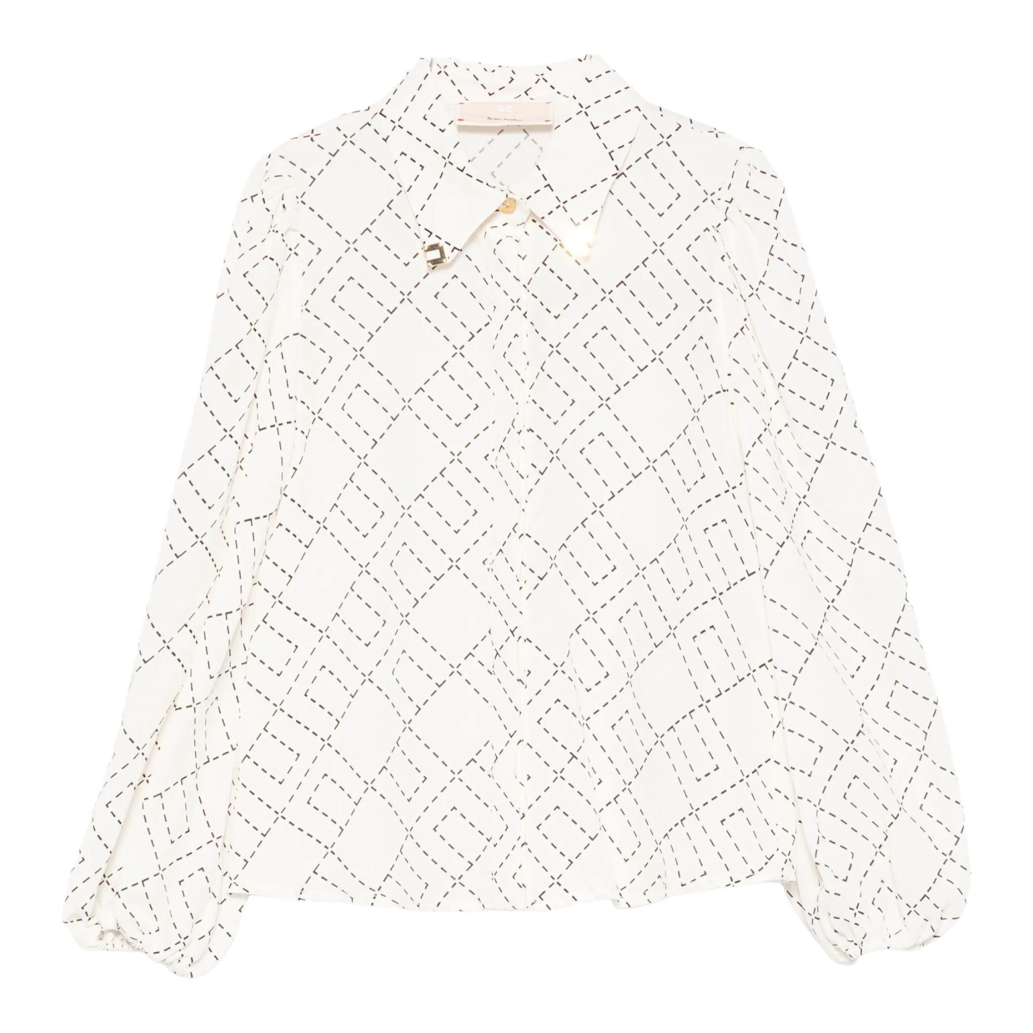 Elisabetta Franchi Camicia Manica Lunga tinta unita con Stampe Panna per Bambina EFCA267 PANNA ELISABETTA FRANCHI 
