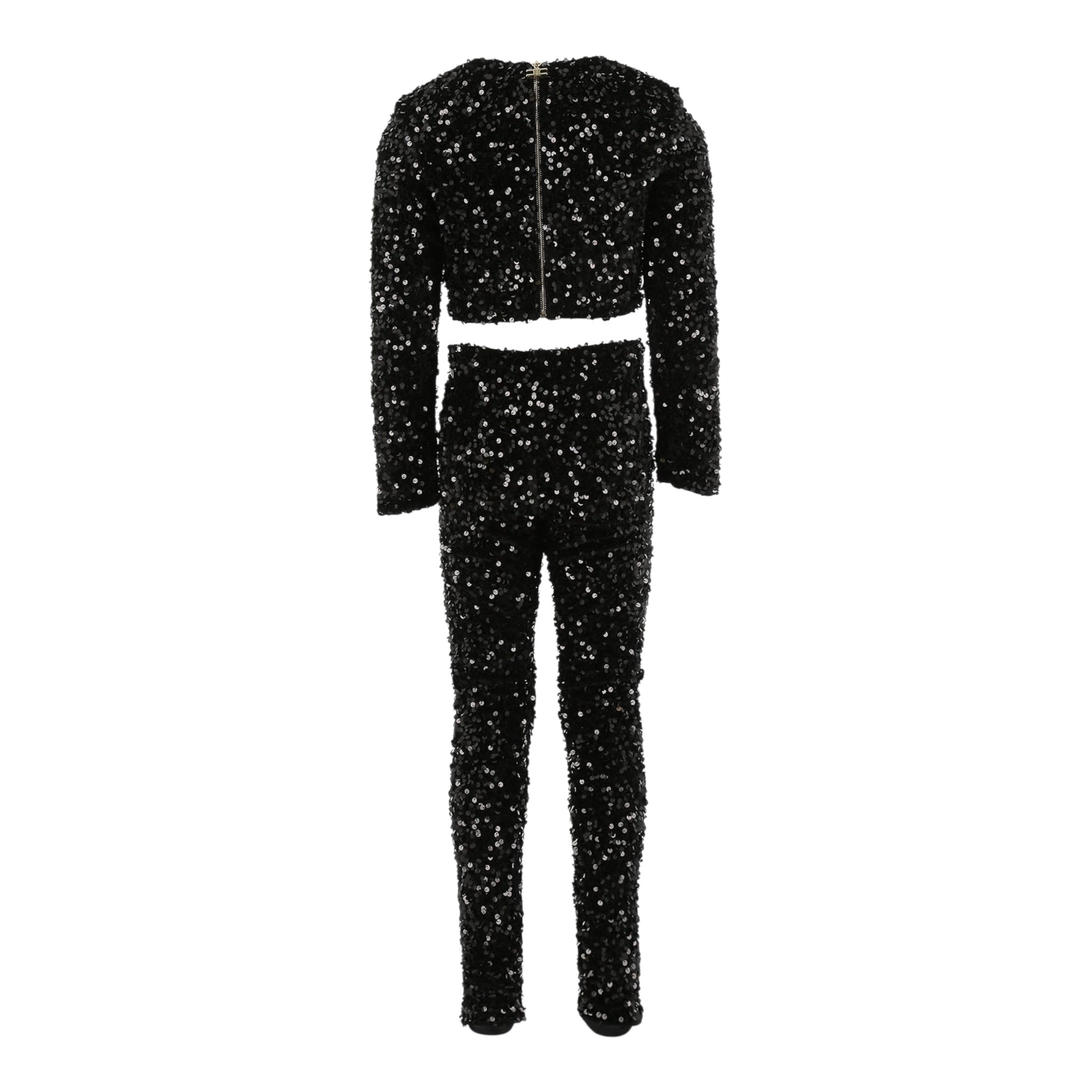 Elisabetta Franchi Compeleto 2Pz Maglia-Leggins con Paillettes tinta unita Nero per Bambina EFCM022 NERO ELISABETTA FRANCHI 