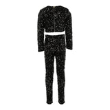 Elisabetta Franchi Compeleto 2Pz Maglia-Leggins con Paillettes tinta unita Nero per Bambina EFCM022 NERO ELISABETTA FRANCHI 