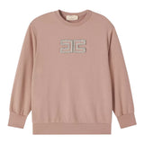 Elisabetta Franchi Felpa Girocollo tinta unita con Brillantini Rosa per Bambina EFFE151XX ROSA ELISABETTA FRANCHI 
