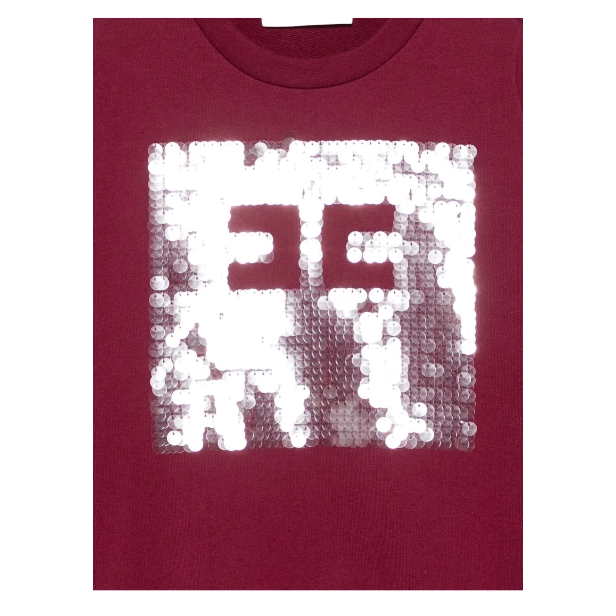 Elisabetta Franchi Felpa Chiusa Girocollo tinta unita con Paillettes Bordeaux per Bambina EFFE152 BORDEAUX ELISABETTA FRANCHI 