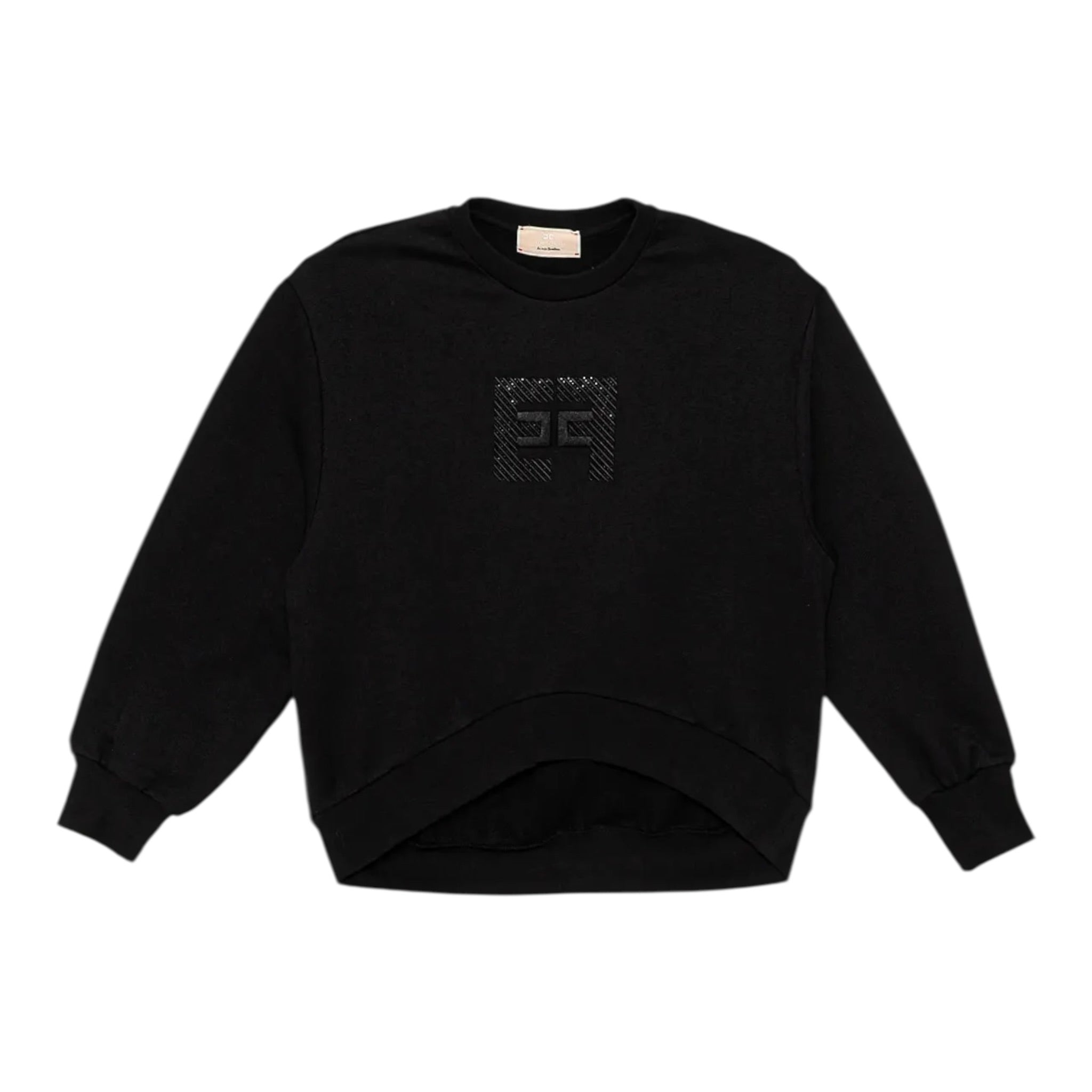 Elisabetta Franchi Felpa Chiusa Girocollo tinta unita Nero per Bambina EFFE158 NERO ELISABETTA FRANCHI 