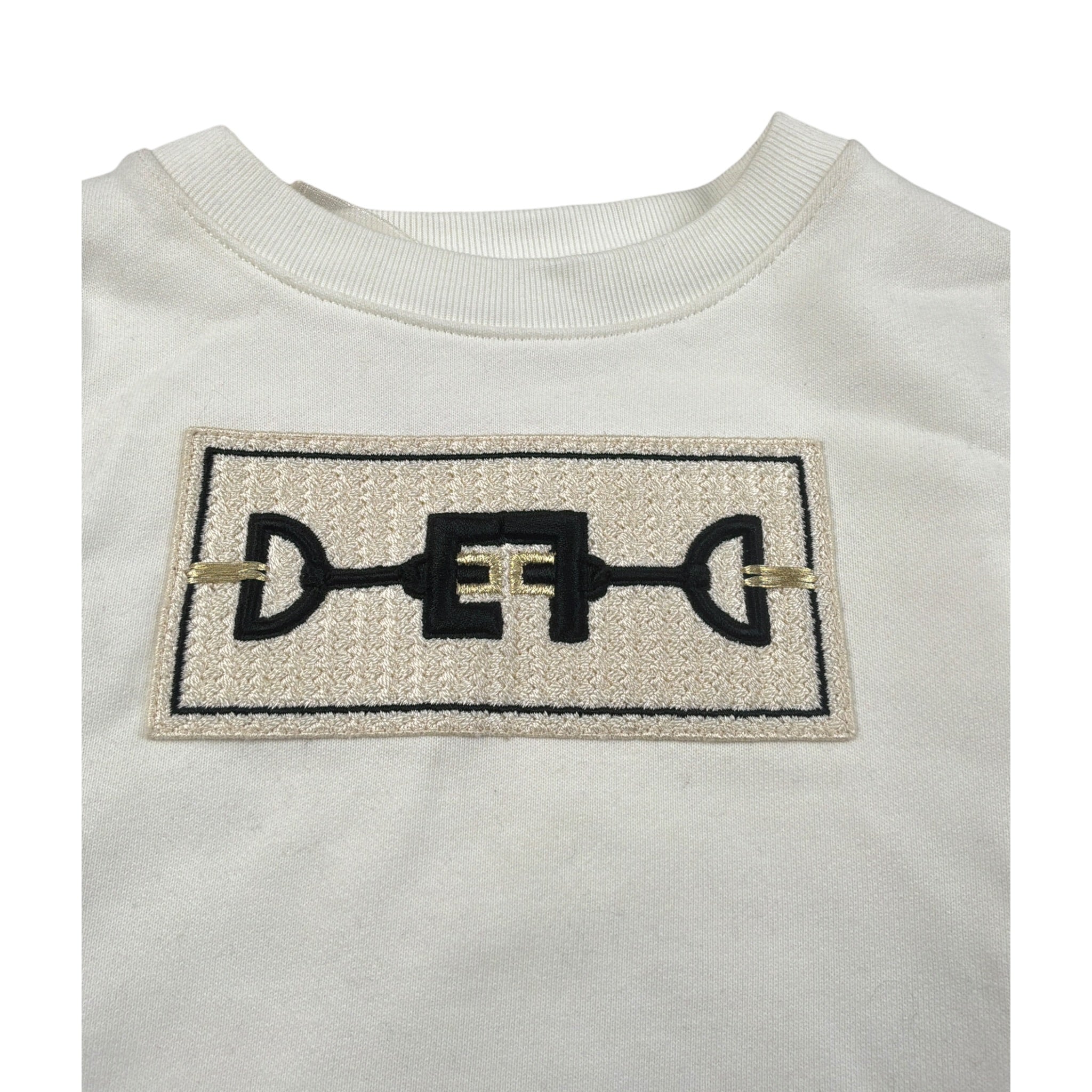 Elisabetta Franchi Felpa Chiusa Girocollo tinta unita con Logo Panna per Bambina EFFE88 PANNA ELISABETTA FRANCHI 
