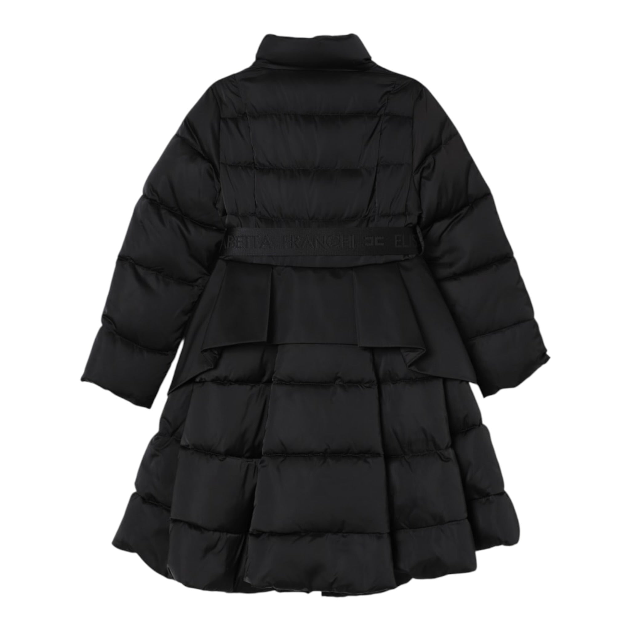 Elisabetta Franchi Giubbino tinta unita con Cintura Nero per Bambina EFGB132 NERO ELISABETTA FRANCHI 