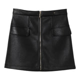 Elisabetta Franchi Gonna tinta unita con Zip Nero per Bambina EFGO169 NERO ELISABETTA FRANCHI 