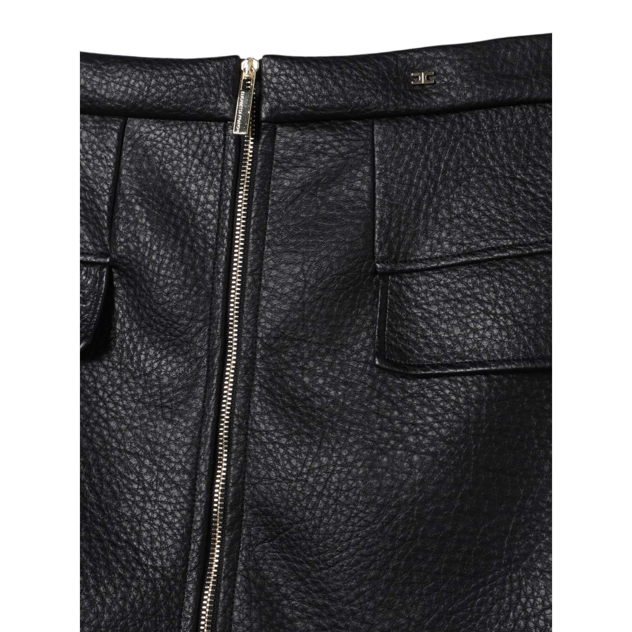 Elisabetta Franchi Gonna tinta unita con Zip Nero per Bambina EFGO169 NERO ELISABETTA FRANCHI 
