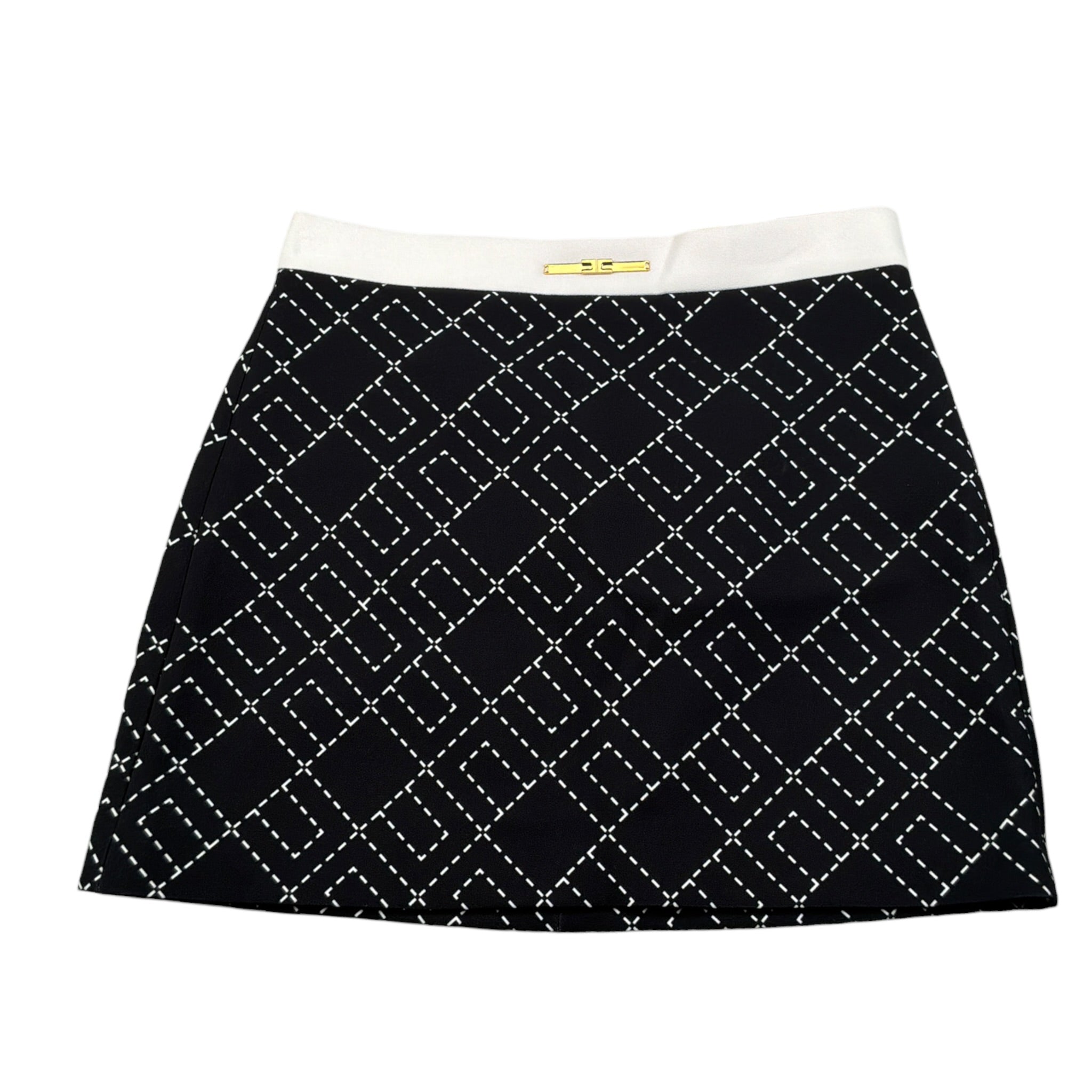 Elisabetta Franchi Gonna tinta unita con Loghi Nero per Bambina EFGO190 NERO ELISABETTA FRANCHI 