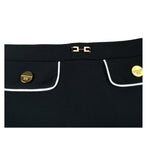 Elisabetta Franchi Gonna Tinta Uniita con Logo Nero per Bambina EFGO197 NERO ELISABETTA FRANCHI 