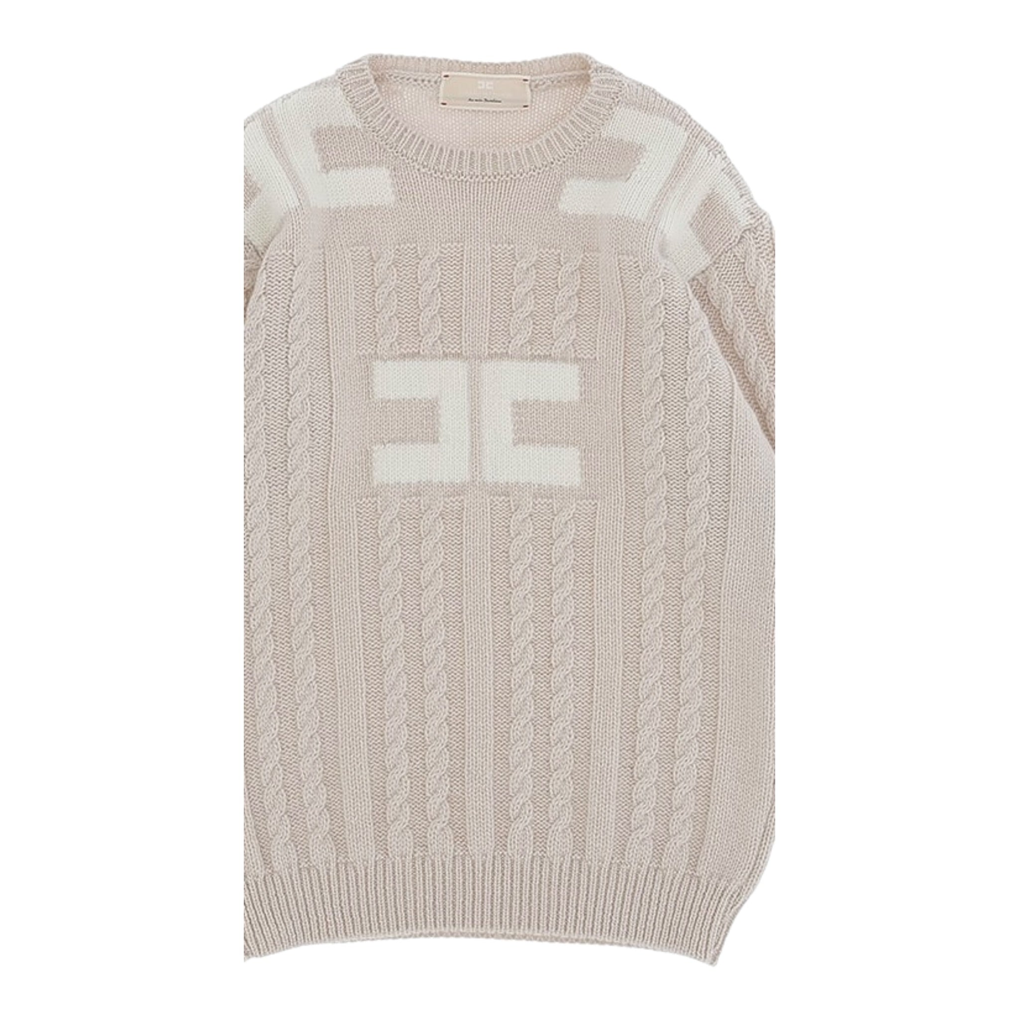 Elisabetta Franchi Maglia tinta unita Girocollo con Logo Rosa per Bambina EFMA170 ROSA ELISABETTA FRANCHI 
