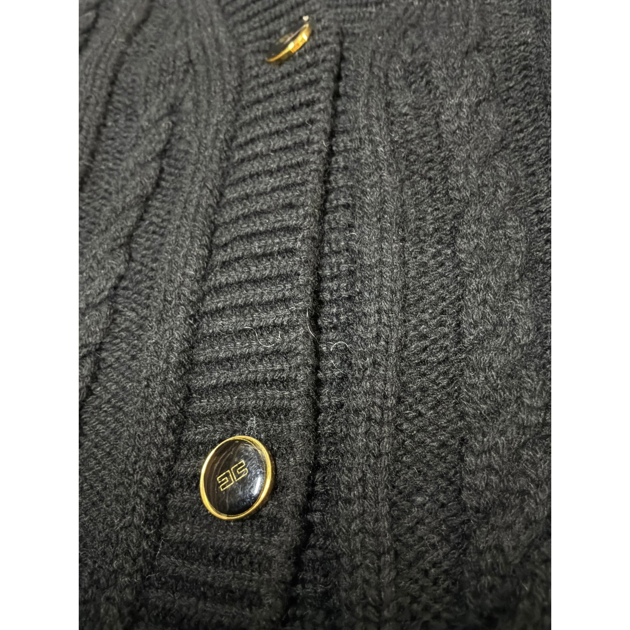 Elisabetta Franchi Cardigan tinta unita con Bottoni Nero per Bambina EFMA172 NERO ELISABETTA FRANCHI 