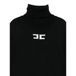 Elisabetta Franchi Maglia Collo Alto tinta unita con Logo Nero per Bambina EFMA176 NERO ELISABETTA FRANCHI 
