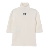 Elisabetta Franchi Maglia Collo Alto tinta unita con Logo Panna per Bambina EFMA176 PANNA ELISABETTA FRANCHI 