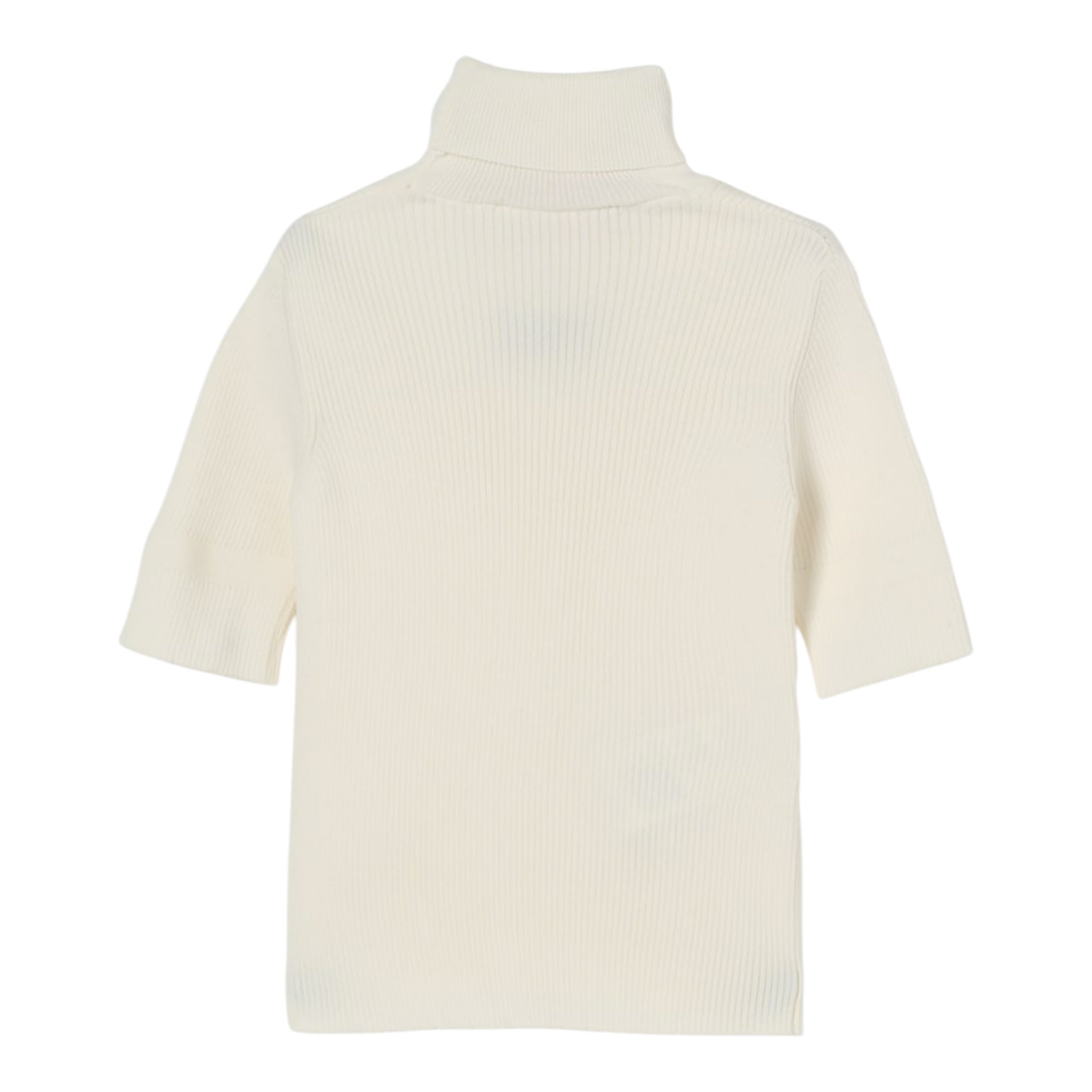 Elisabetta Franchi Maglia Collo Alto tinta unita con Logo Panna per Bambina EFMA176X PANNA ELISABETTA FRANCHI 