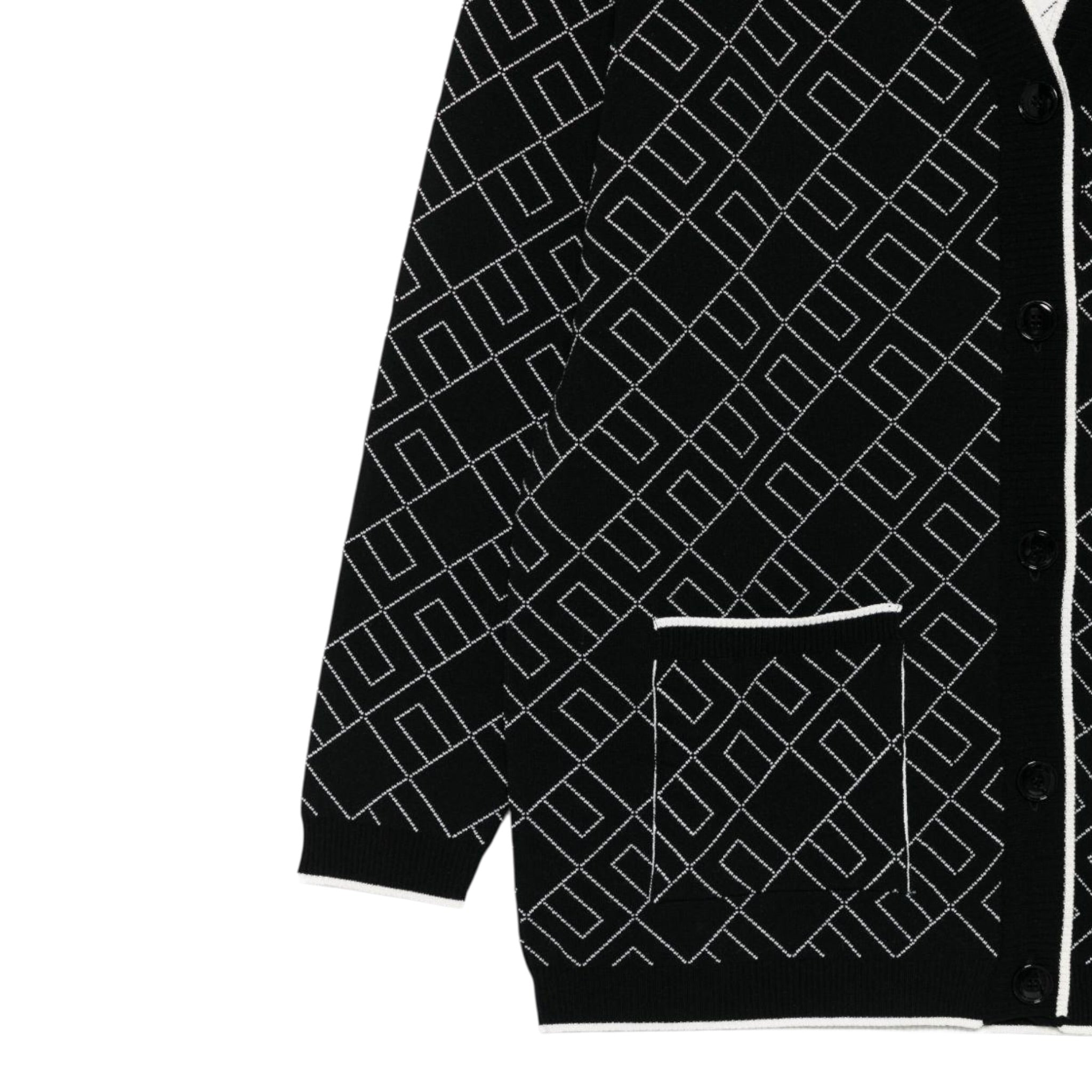 Elisabetta Franchi Cardigan tinta unita con Logo Nero per Bambina EFMA182 NERO ELISABETTA FRANCHI 