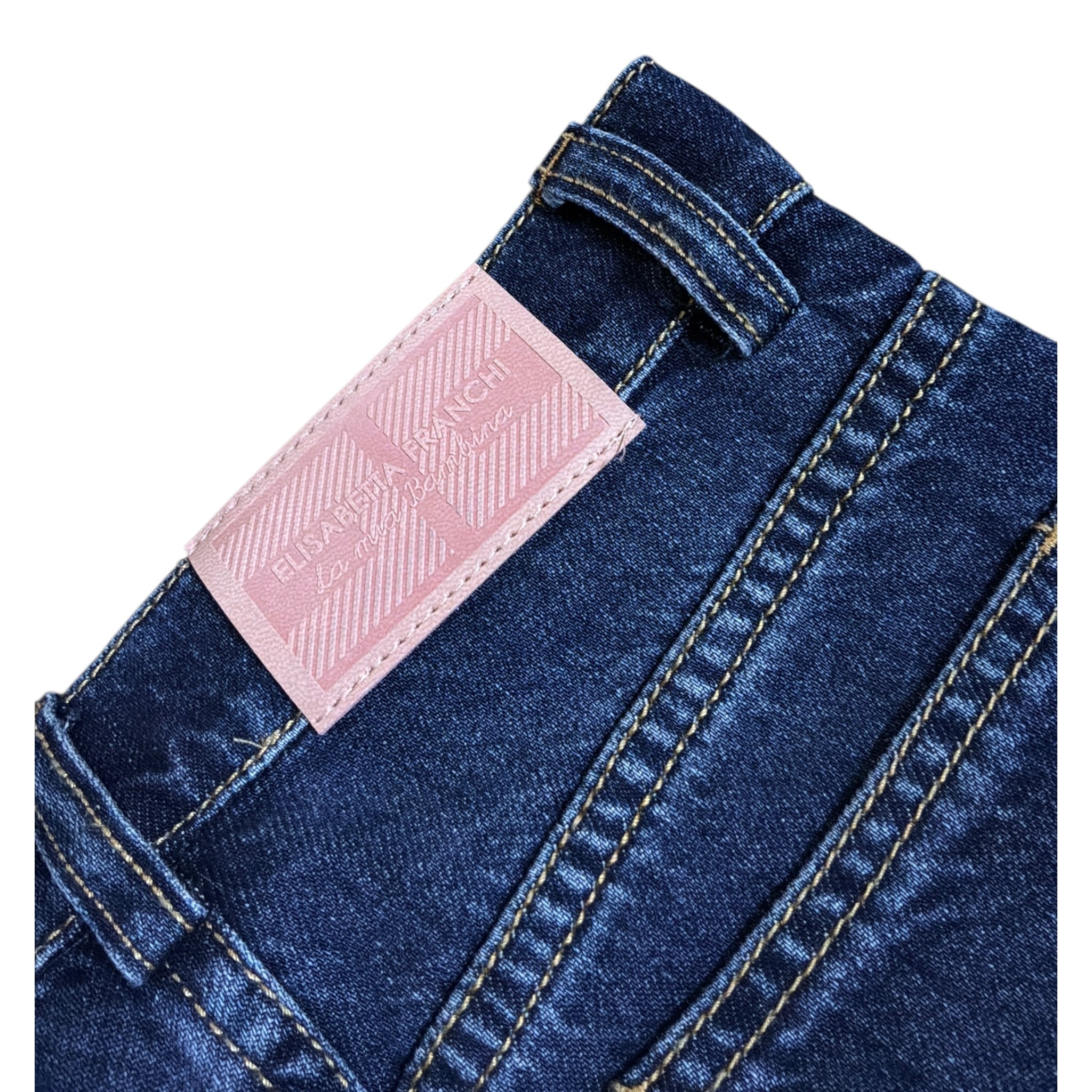 Elisabetta Franchi Jeans tinta unita Modello Palazzo Blu per Bambina EFPA292 BLU ELISABETTA FRANCHI 
