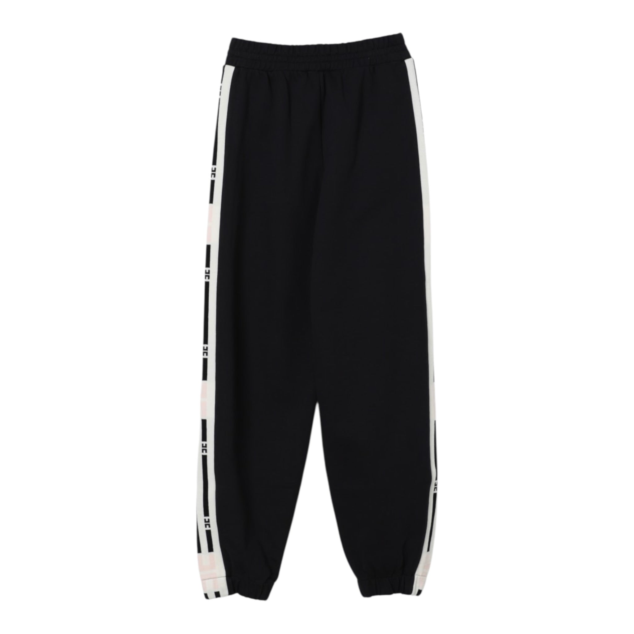 Elisabetta Franchi Pantalone Tuta tinta unita con Logo Nero per Bambina EFPA298 NERO ELISABETTA FRANCHI 