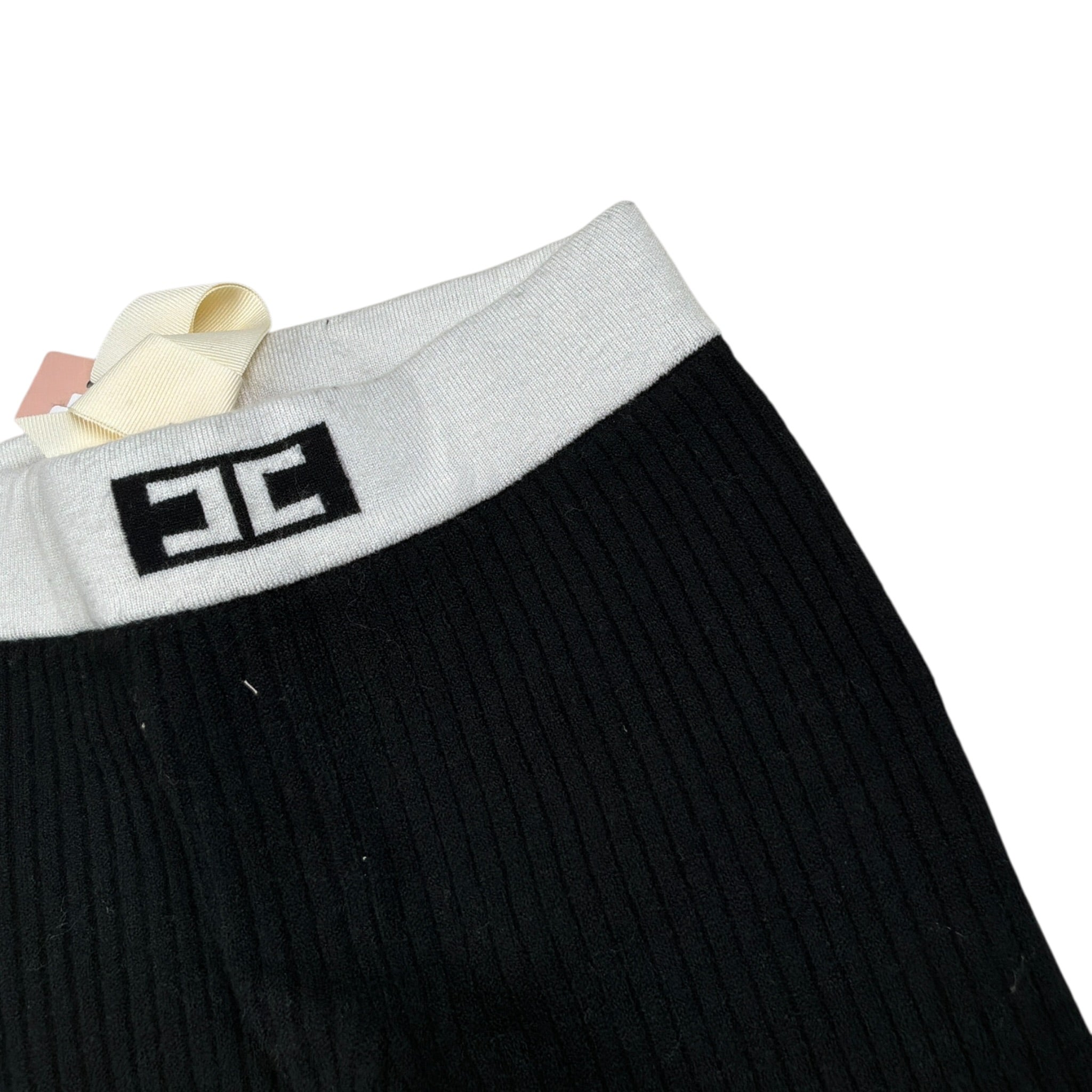 Elisabetta Franchi Leggins tinta unita con Logo Nero per Bambina EFPA301 NERO ELISABETTA FRANCHI 