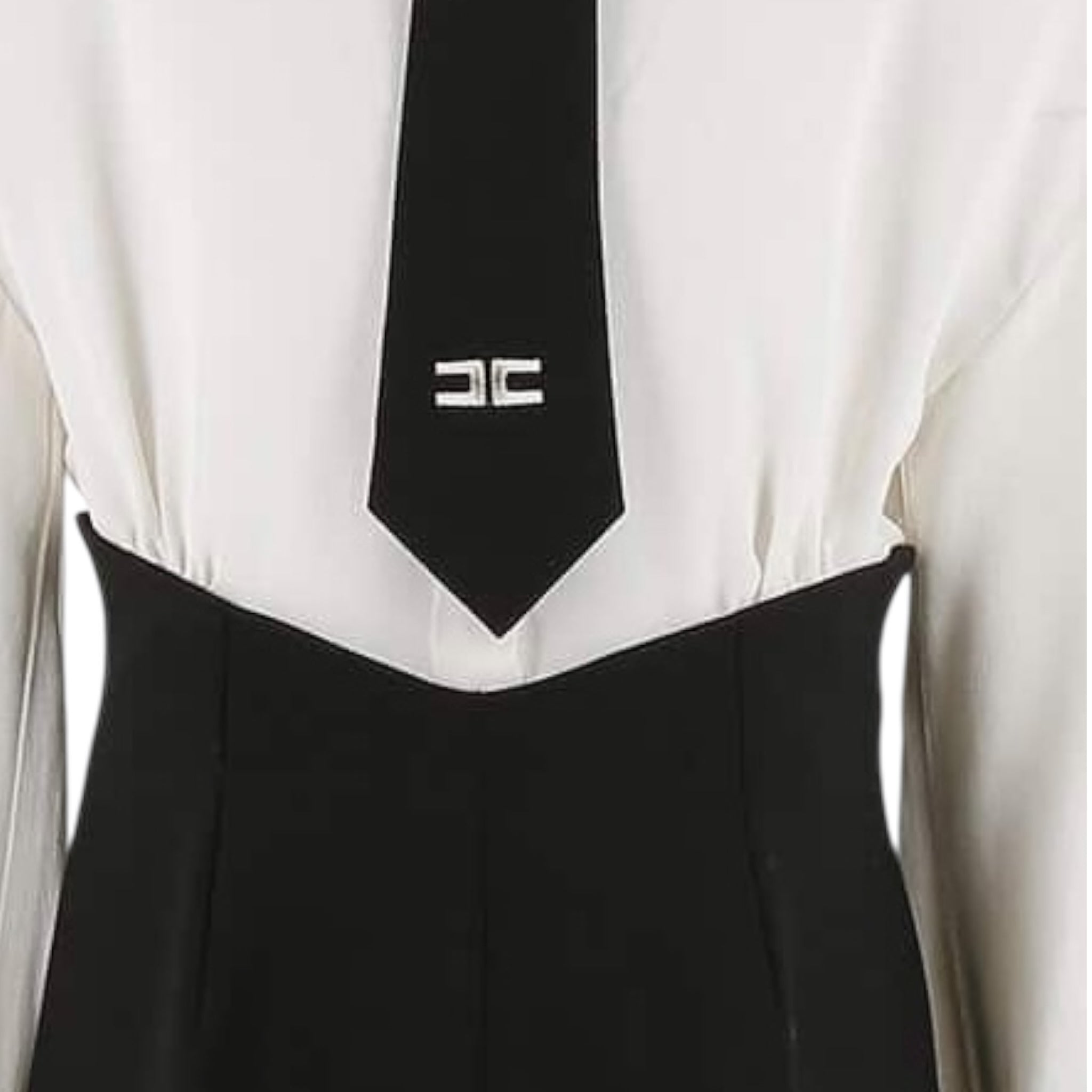 Elisabetta Franchi Tuta Intera Bicolore Manica Lunga Nero per Bambina EFTA111 NERO ELISABETTA FRANCHI 