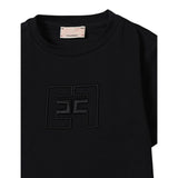 Elisabetta Franchi T-Shirt tinta unita con Logo Nero per Bambina EFTS246X NERO ELISABETTA FRANCHI 