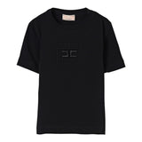 Elisabetta Franchi T-Shirt tinta unita con Logo Nero per Bambina EFTS246X NERO ELISABETTA FRANCHI 