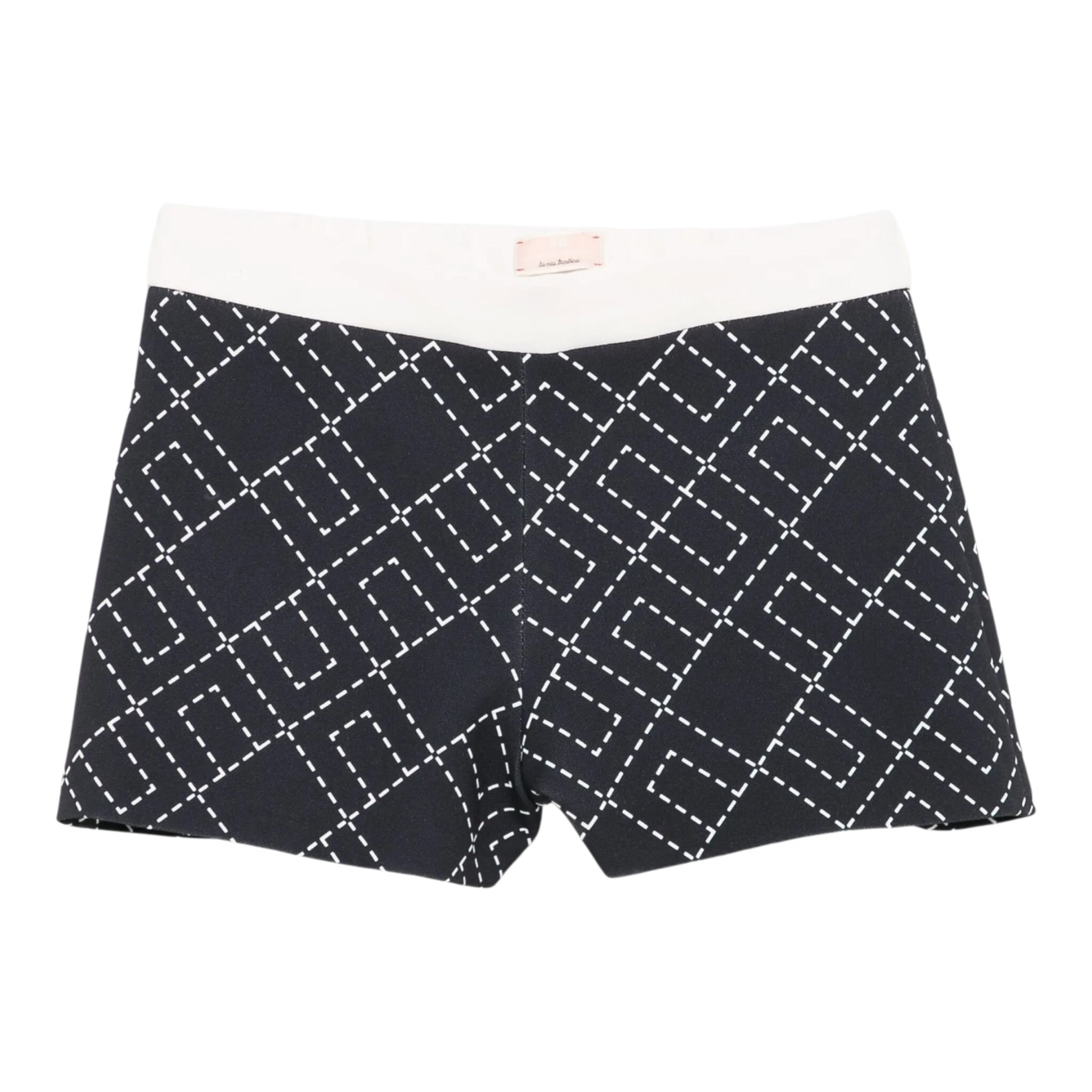 Elisabetta Franchi Short tinta unita con Stampa Nero per Neonata EGBE024X NERO ELISABETTA FRANCHI 