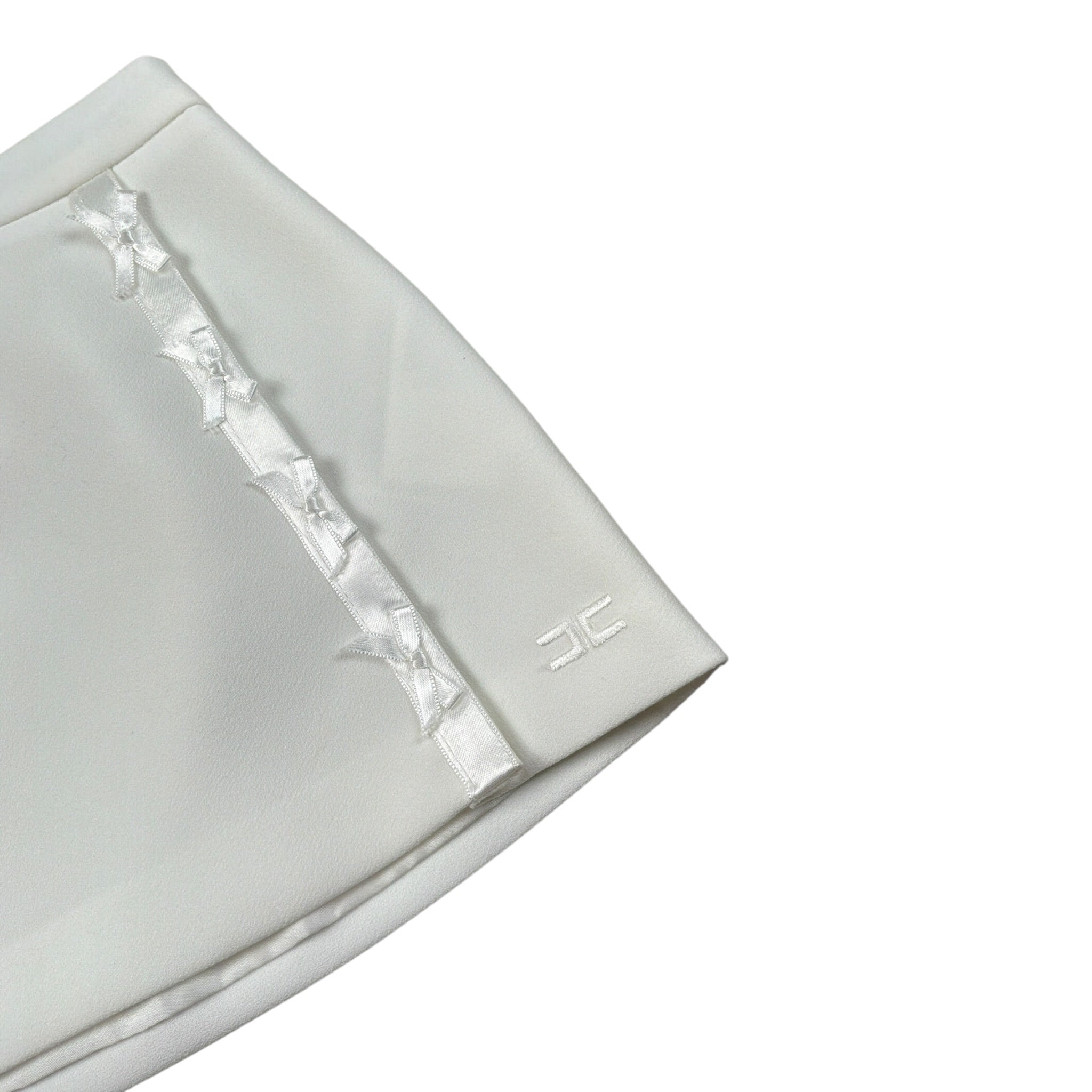 Elisabetta Franchi Gonna tinta unita con Fiocchi Bianco per Neonata EGGO048 BIANCO ELISABETTA FRANCHI 