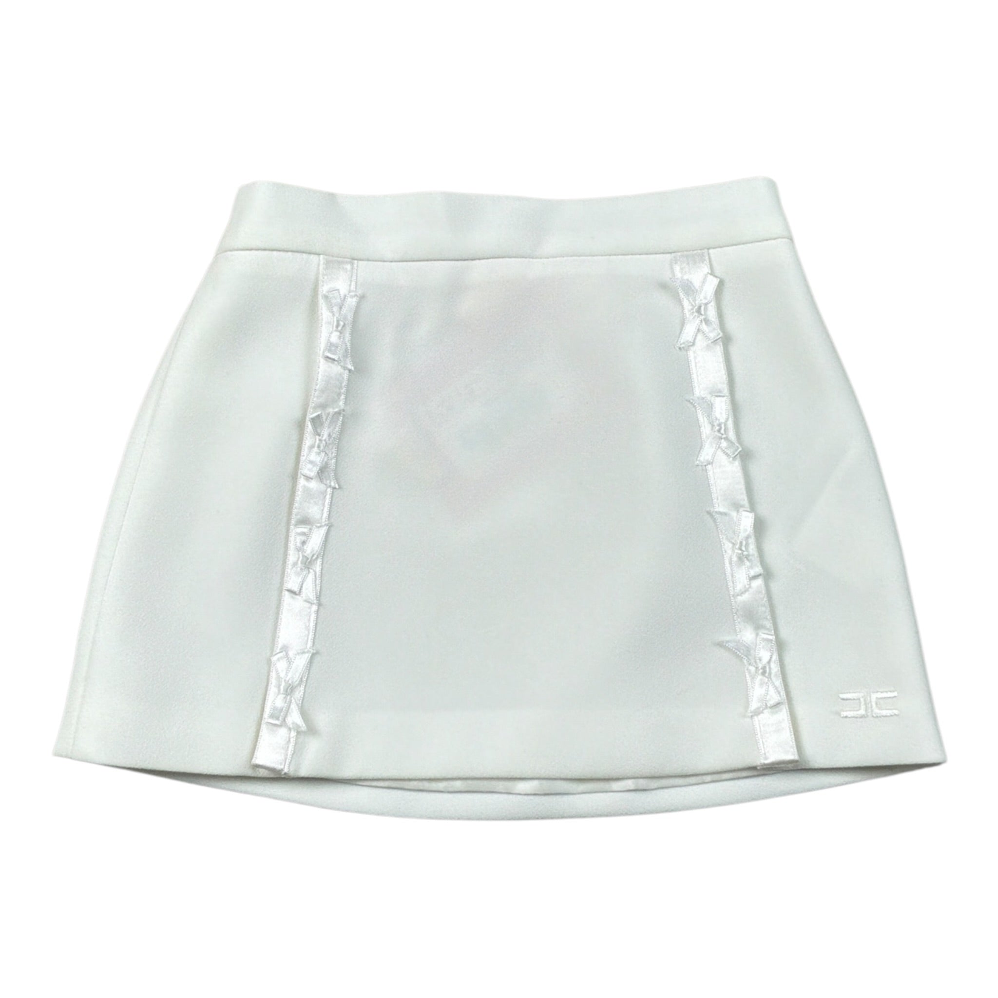 Elisabetta Franchi Gonna tinta unita con Fiocchi Bianco per Bambina EGGO048J BIANCO ELISABETTA FRANCHI 