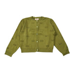 Elisabetta Franchi Cardigan tinta unita con Brillantini Verde per Bambina EGMA041X VERDE ELISABETTA FRANCHI 