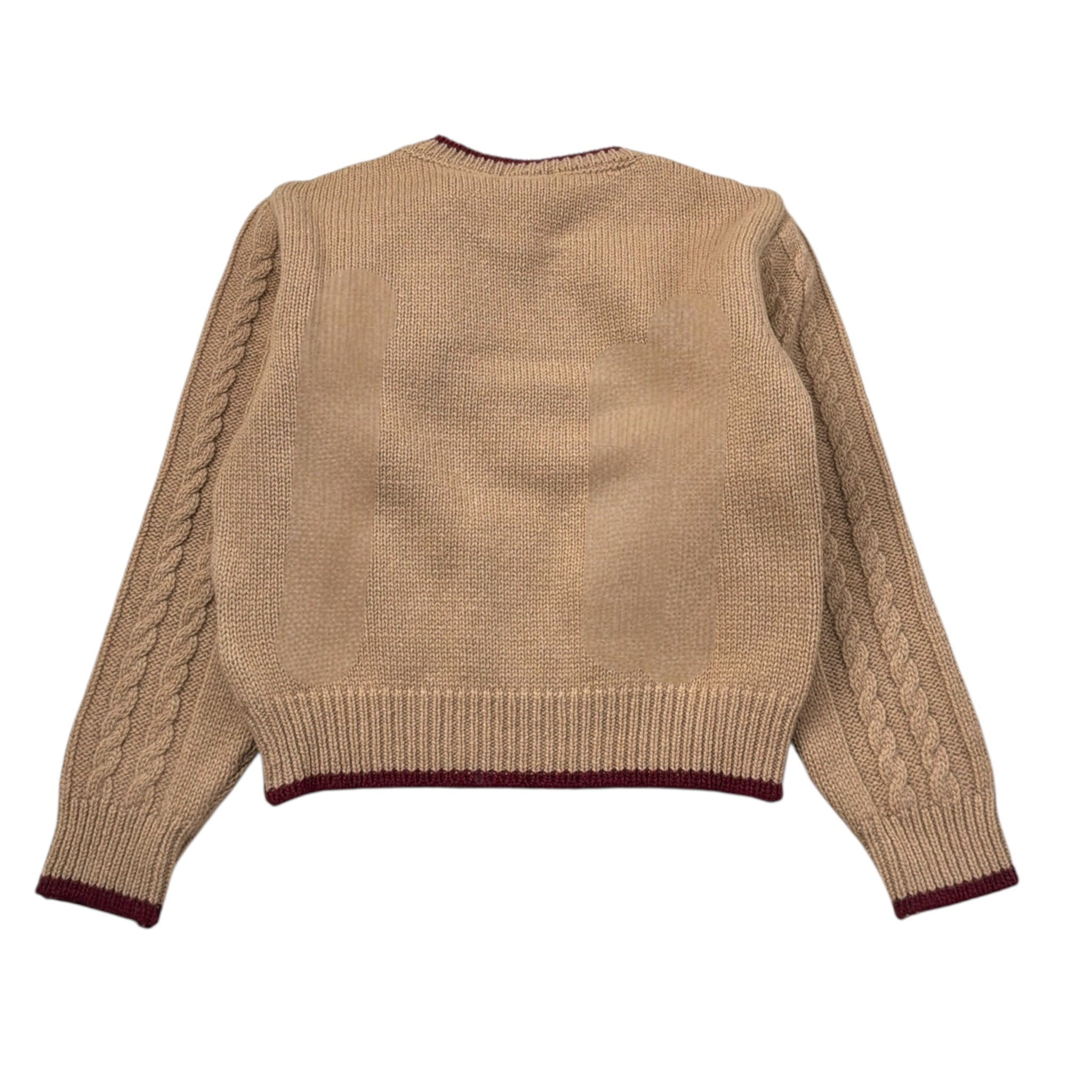 Elisabetta Franchi Maglia Girocollo tinta unita con Stampa Logo Beige per Bambina EGMA044X BEIGE ELISABETTA FRANCHI 
