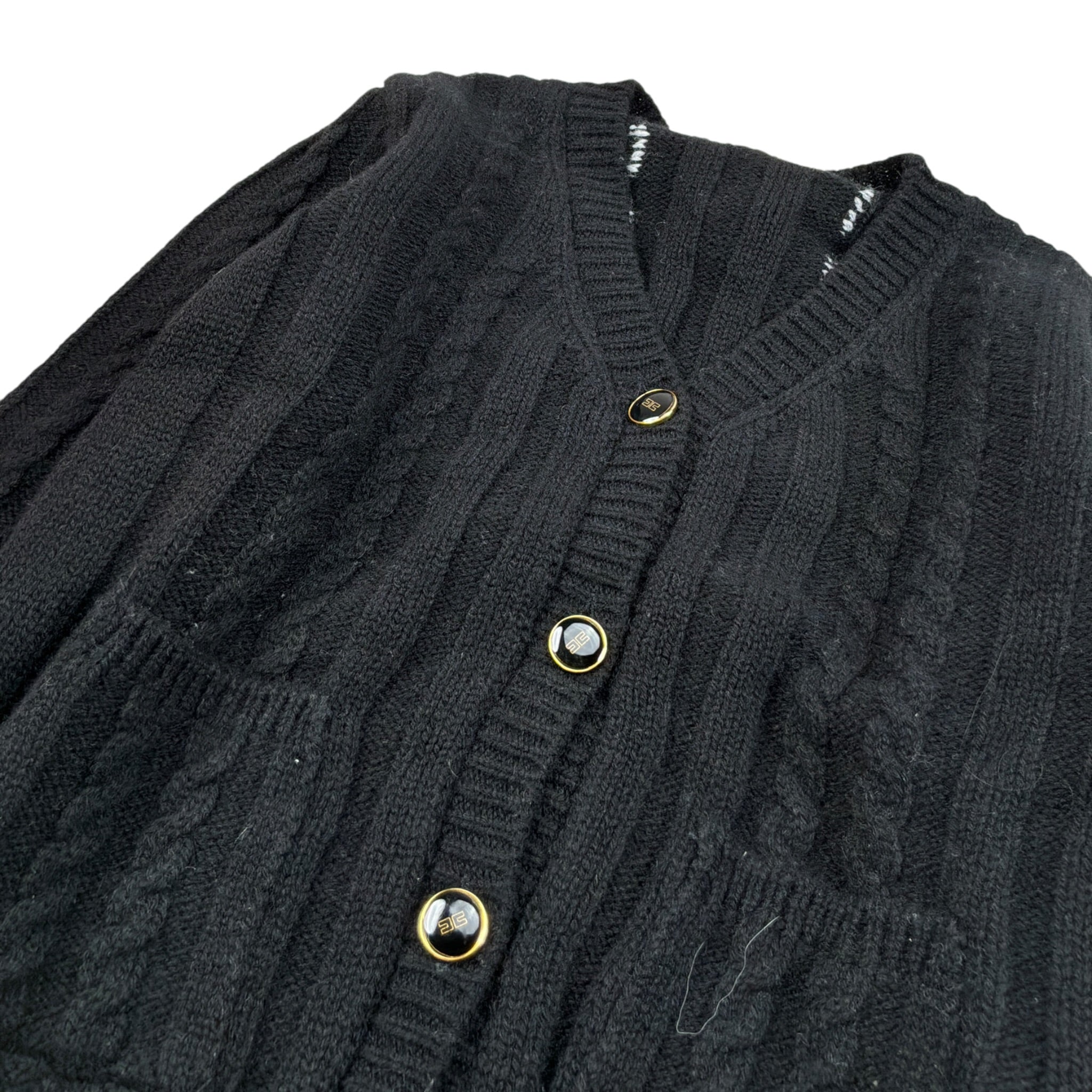 Elisabetta Franchi Cardigan tinta unita con Bottoni Nero per Neonata EGMA046 NERO ELISABETTA FRANCHI 