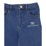 Elisabetta Franchi Jeans tinta unita con Elastico In Vita Azzurro per Neonata EGPA084 AZZURRO ELISABETTA FRANCHI 