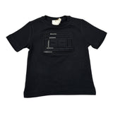 Elisabetta Franchi T-Shirt Girocollo tinta unita con Stampa Nero per Bambina EGTS096J NERO ELISABETTA FRANCHI 