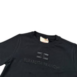 Elisabetta Franchi T-Shirt Girocollo tinta unita con Stampa Nero per Neonata EGTS098 NERO ELISABETTA FRANCHI 