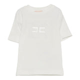 Elisabetta Franchi T-Shirt tinta unita Girocollo con Stampa Bianco per Neonata EGTS099X BIANCO ELISABETTA FRANCHI 
