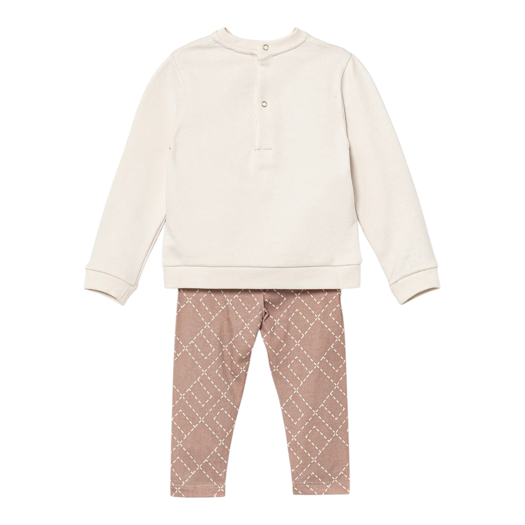 Elisabetta Franchi Completo 2 Pezzi Felpa-Leggins Panna/Rosa per Neonata ENCD107 PANNA/ROSA ELISABETTA FRANCHI 