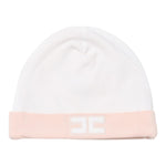 Elisabetta Franchi Cappello tinta unita con Logo Bianco per Neonata ENCP052 BIANCO ELISABETTA FRANCHI 