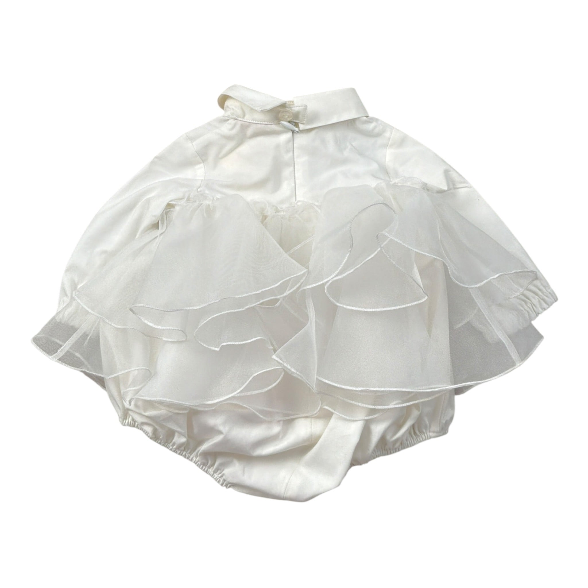 Elisabetta Franchi Body tinta unita con Tulle Bianco per Neonata ENPG052 BIANCO ELISABETTA FRANCHI 