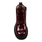 Elisabetta Franchi Stivale tinta unita Lucido con Lacci Bordeaux per Neonata F1A5E0381 BORDEAUX ELISABETTA FRANCHI 