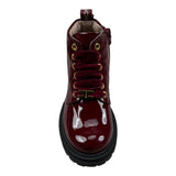 Elisabetta Franchi Stivale tinta unita Lucido con Lacci Bordeaux per Neonata F1A5E0381 BORDEAUX ELISABETTA FRANCHI 