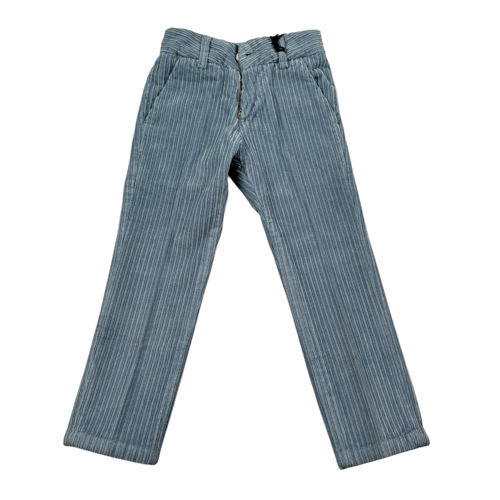 Emanuel Pris Pantalone tinta unita In Vellutto Azzurro per Bambino EPT6255B AZZURRO EMANUEL PRIS 