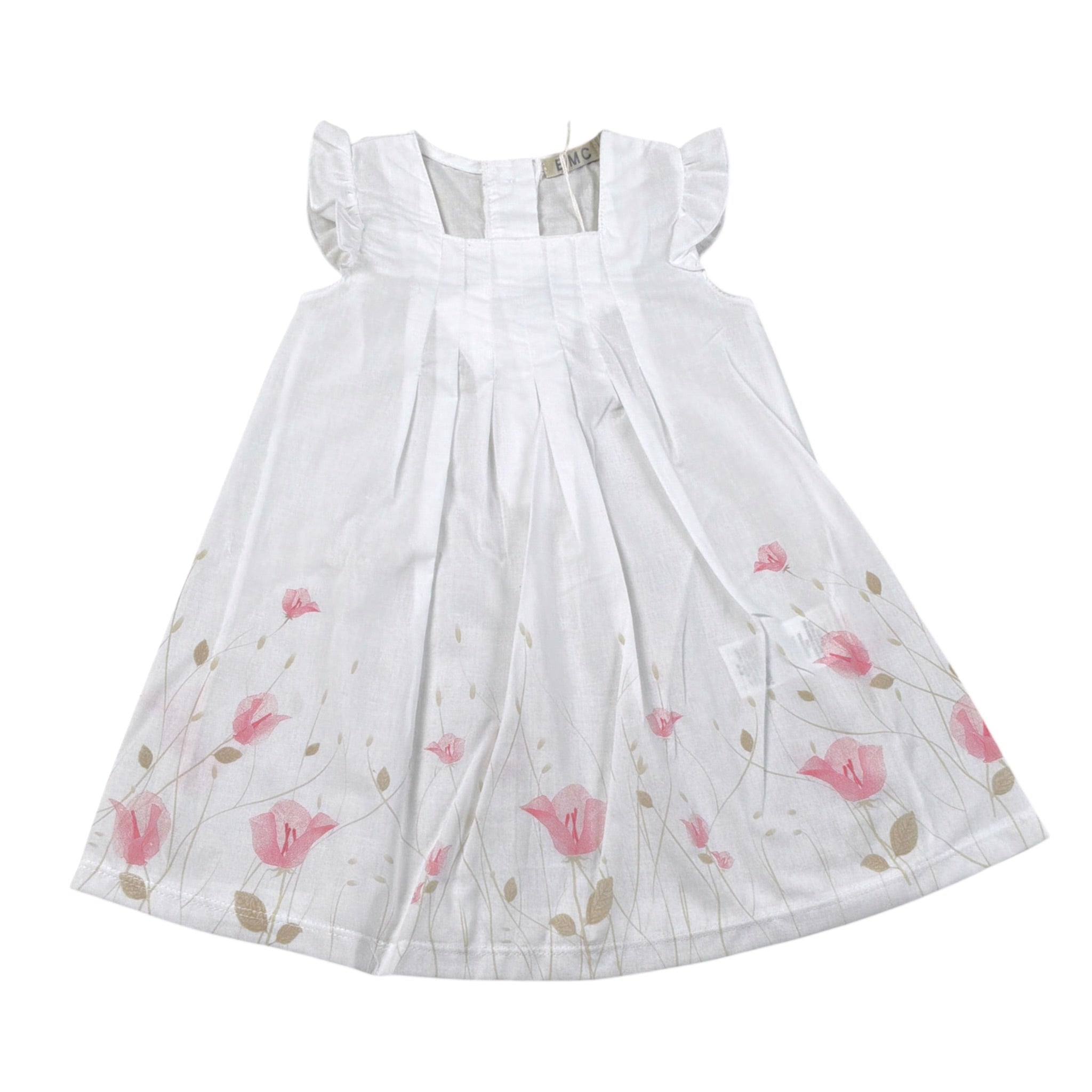 Emc Abito tinta unita con Stampa Fiori Bianco per Neonata AA4020 BIANCO EMC 