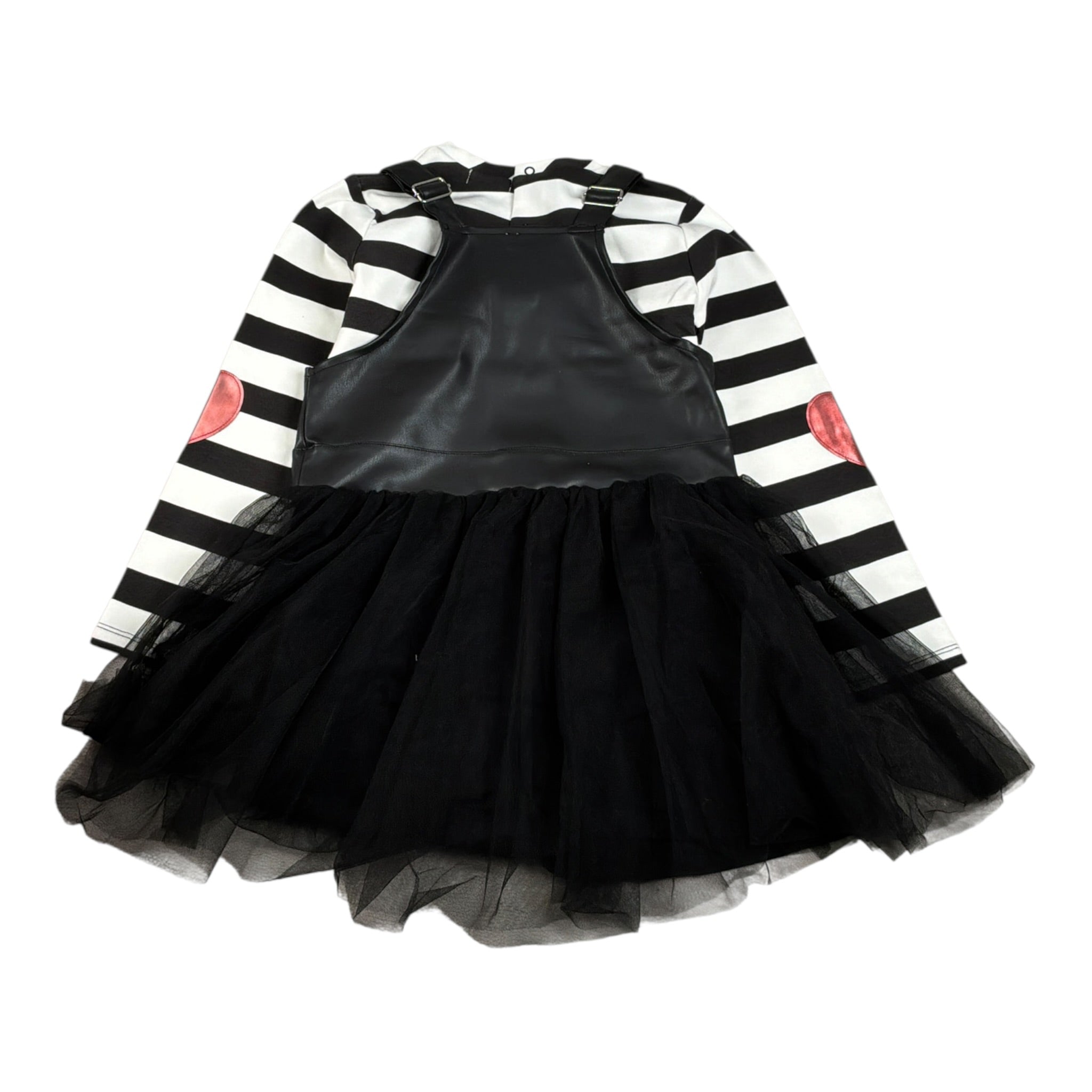Emc Completo 2Pz Shirt-Salopette Ecopelle Bicolore Bianco/Nero per Bambina AA4813 BIANCO/NERO EMC 