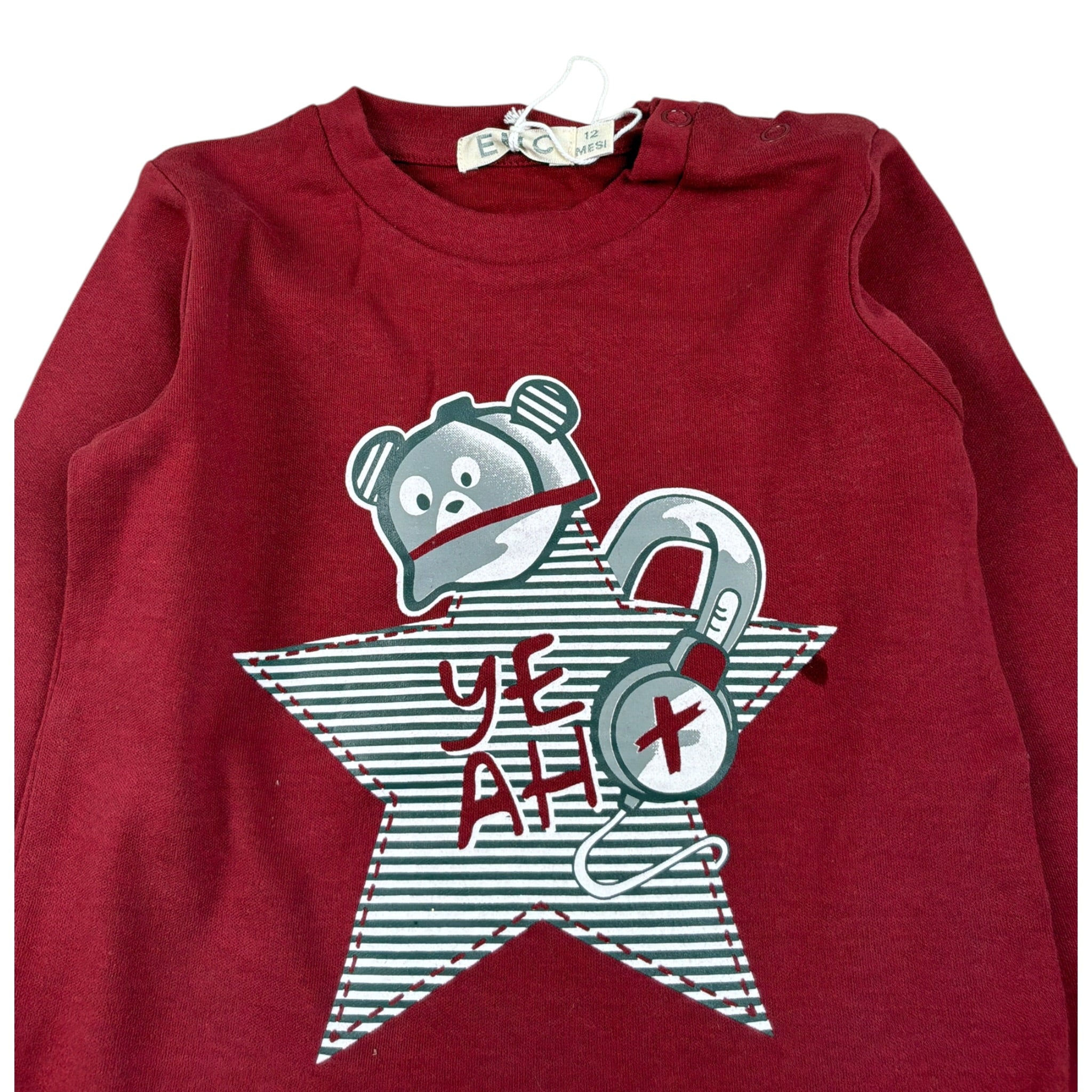 Emc Shirt Girocollo tinta unita con Stampa Bordeaux per Neonato BX2263 BORDEAUX EMC 