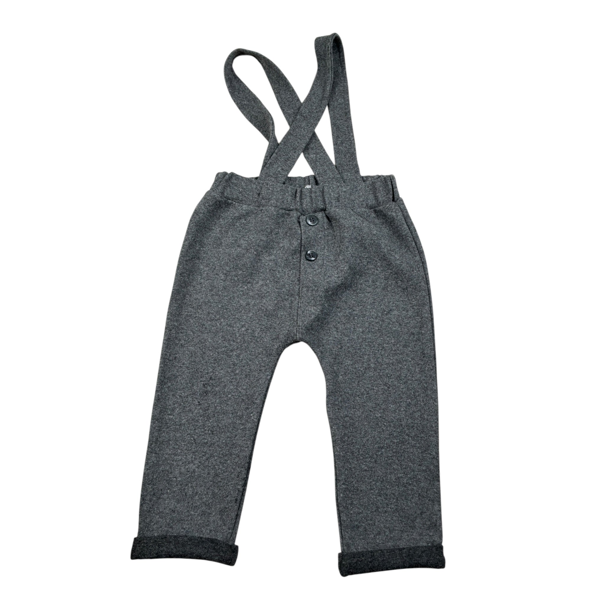 Emc Pantalone tinta unita con Bretelle Grigio per Neonato BZ6618 GRIGIO EMC 