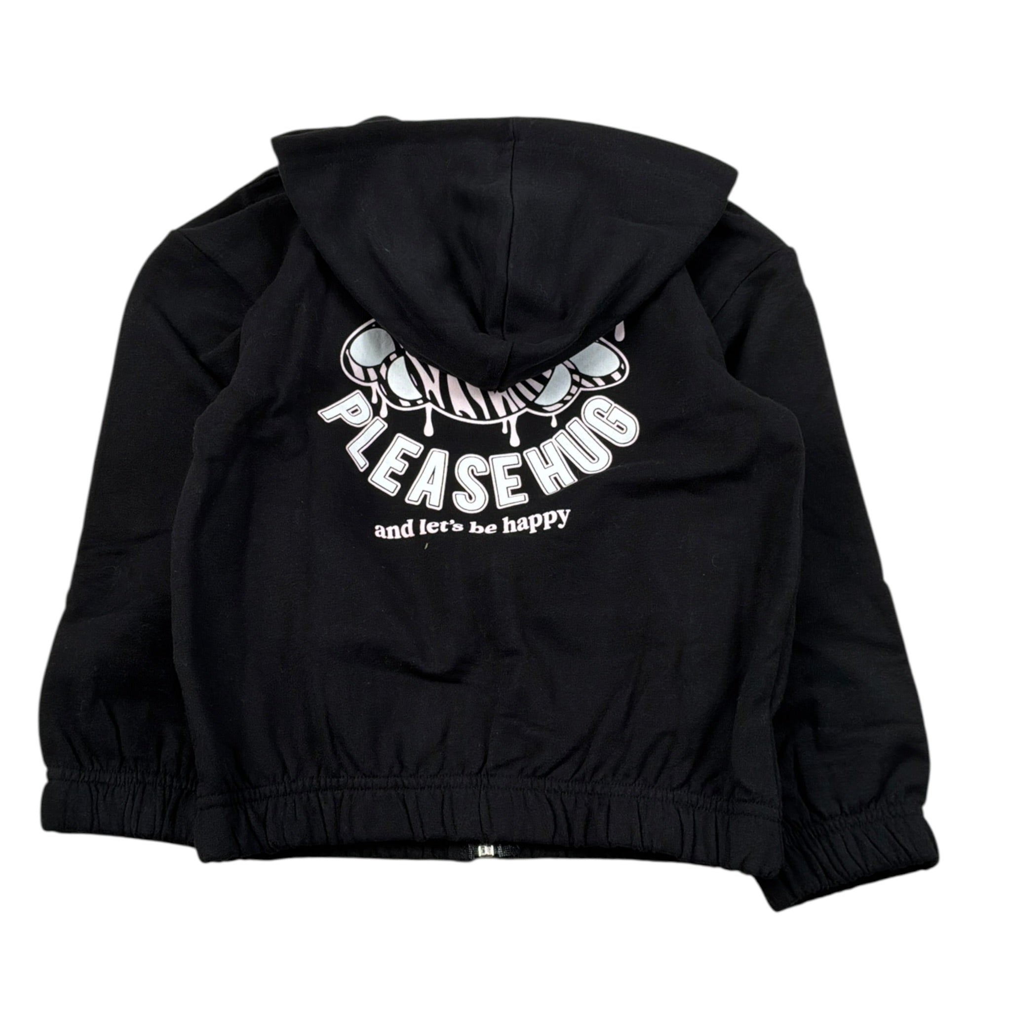 Emc Felpa tinta unita con Zip E Cappuccio Nero per Bambina CE2242 NERO EMC 