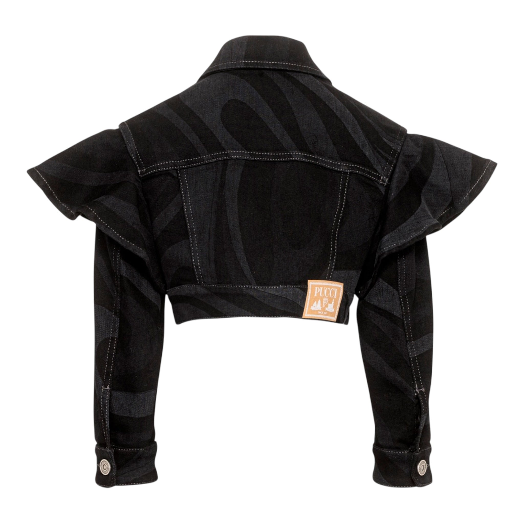 Emilio Pucci Giubbino In Denim tinta unita Nero per Bambina PV2A04 NERO EMILIO PUCCI 